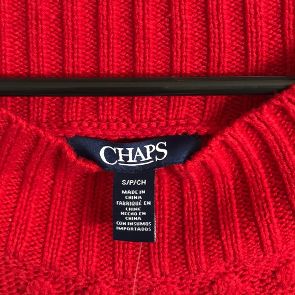 Chaps Red Cable Knit Sweater - Picture 3 of 3